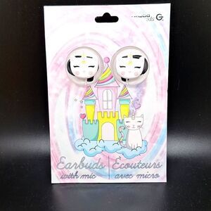 Kitty cat unicorn ear buds headphones with mic